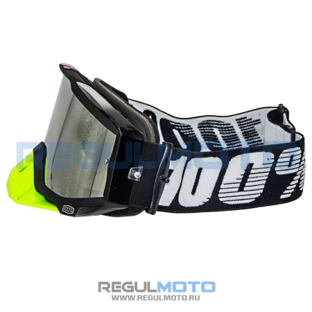 Очки 100% RACECRAFT белый/чёрный/зелёный - купить с доставкой, по выгодной цене в интернет-магазине Мототека